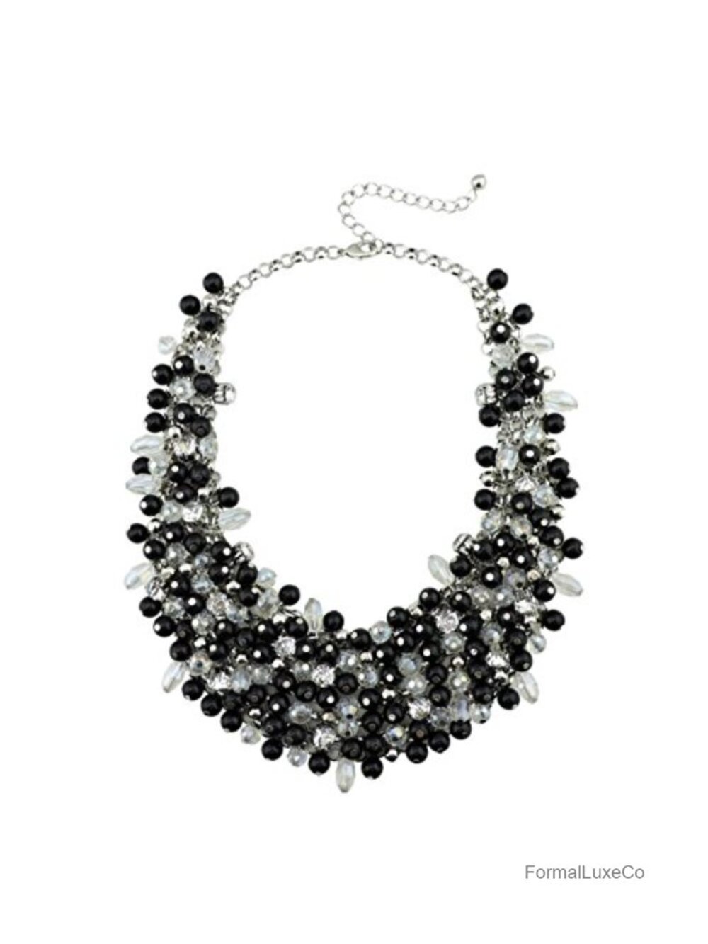 Chunky Crystal Statement Necklace 18" Length Alloy Metal Gift